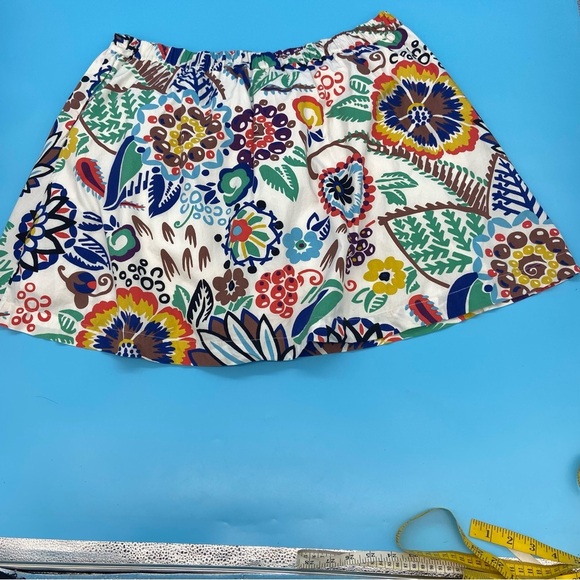 Boden White Cotton Floral Multicolor Skirt US 8R - Picture 6 of 6